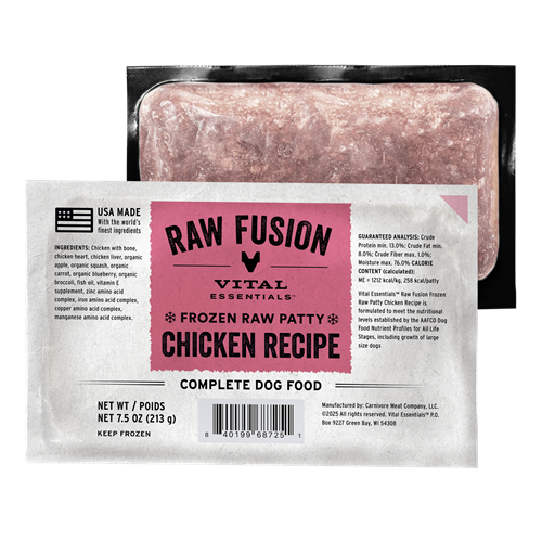 Vital Essentials Raw Fusion 7.5 oz Patty, Flavor: Chicken