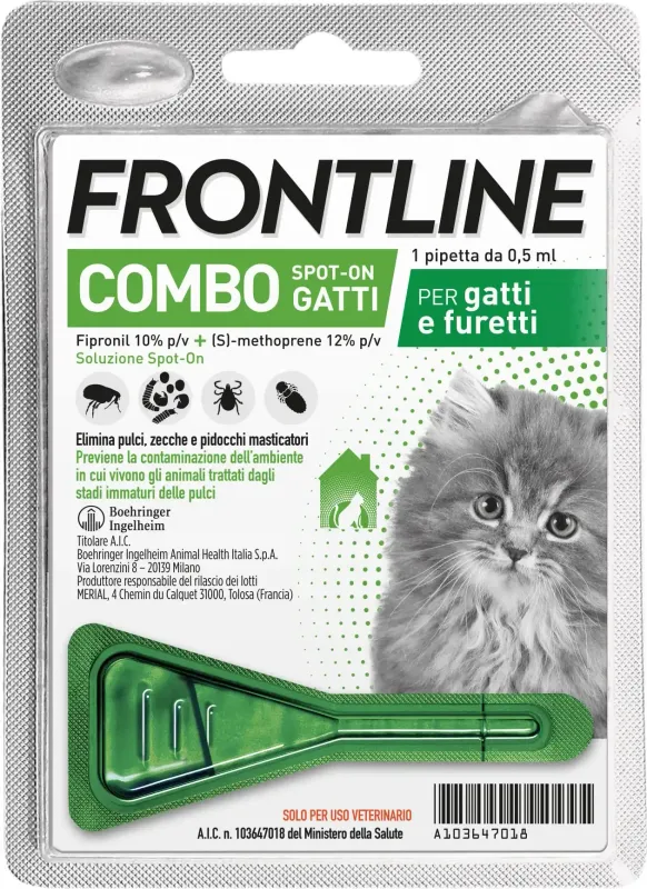 Frontline Combo Gatti e Furetti, 1 Pipette Antiparassitarie Frontline Combo Gatti e Furetti, 1 Pipette Antiparassitarie