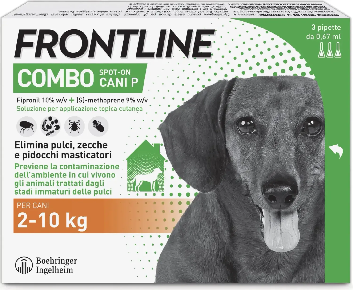 Frontline Combo Cane ( 2-10Kg ), 3 Pipette Antiparassitarie