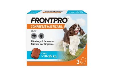 FRONTPRO x3 Compresse Masticabili Antiparassitario Per Cani (10-25Kg) FRONTPRO x3 Compresse Masticabili Antiparassitario Per Cani (10-25Kg)