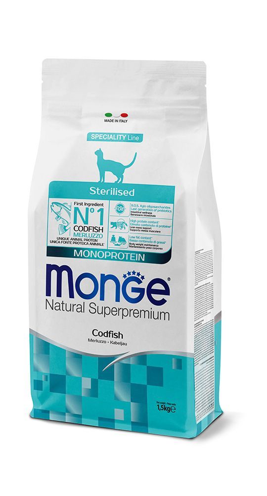 Monge Natural Superpremium Sterilised Monoprotein – Merluzzo Monge Natural Superpremium Sterilised Monoprotein – Merluzzo