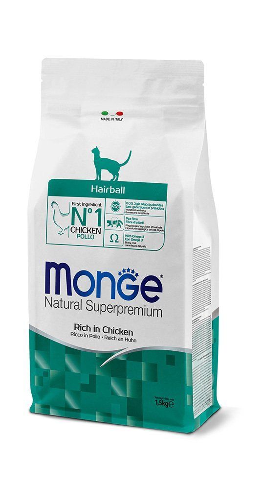 Monge Natural Superpremium Hairball Ricco in Pollo 400 g - 1,5 kg