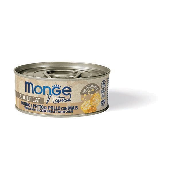 Monge Natural tonno e petto di pollo con mais Monge Natural tonno e petto di pollo con mais