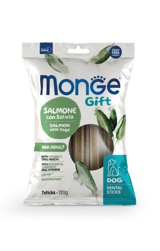 Monge Gift Mini Dog Salmone con Salvia dental Sticks Monge Gift Mini Dog Salmone con Salvia dental Sticks