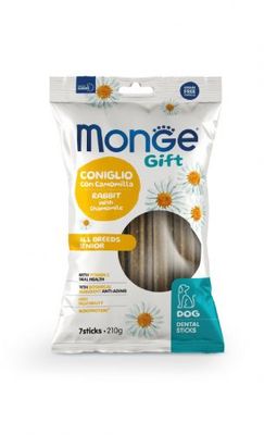 Monge Gift All Breeds Senior Dog Coniglio con Camomilla Dental Sticks Monge Gift All Breeds Senior Dog Coniglio con Camomilla Dental Sticks