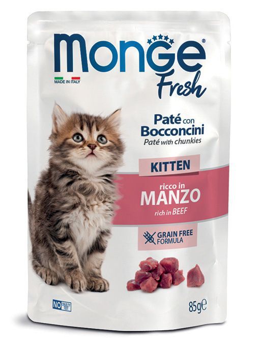 Monge Fresh Paté con Bocconcini ricco in Manzo – Kitten Monge Fresh Paté con Bocconcini ricco in Manzo – Kitten