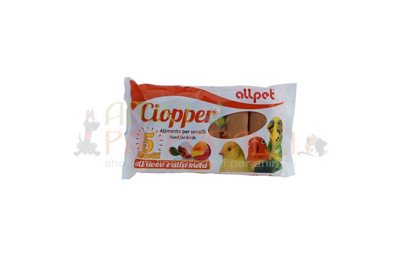 Biscotto Ciopper all’uovo e alla mela – All pet – 5 Biscottini per canarini e pappagallini