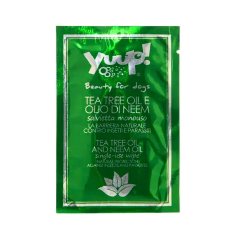 Yuup Salvietta Monouso Tea Tree Oil e Olio di Neem per Cani e Gatti