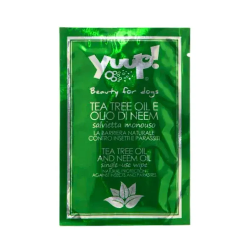 Yuup Salvietta Monouso Tea Tree Oil e Olio di Neem per Cani e Gatti Yuup Salvietta Monouso Tea Tree Oil e Olio di Neem per Cani e Gatti