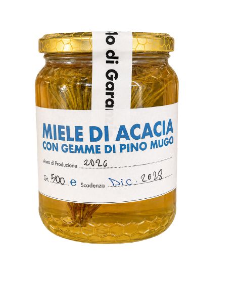 Miele di Acacia con Gemme di Pino Mugo Apicoltura Camuna