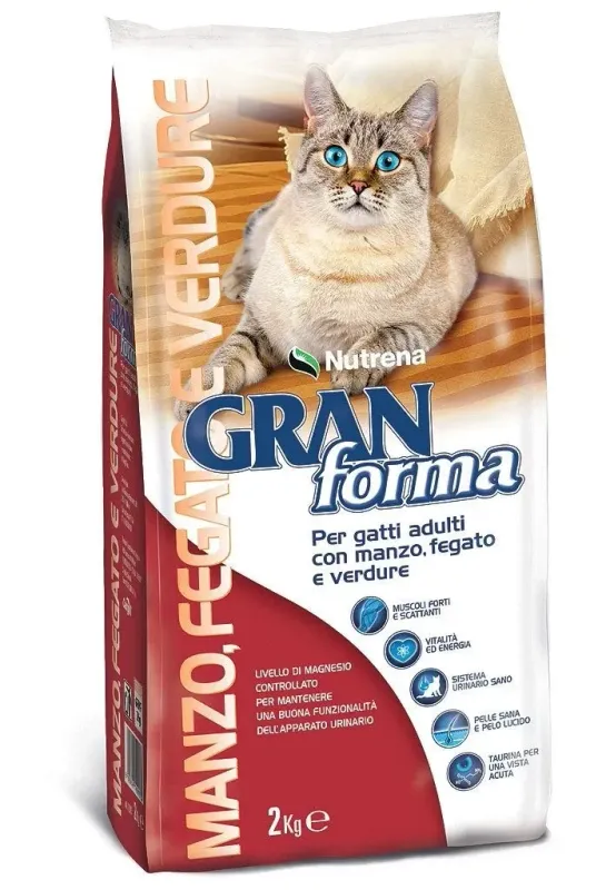 Gran forma adult gatto con manzo,fegato e verdure 2kg Gran forma adult gatto con manzo,fegato e verdure 2kg