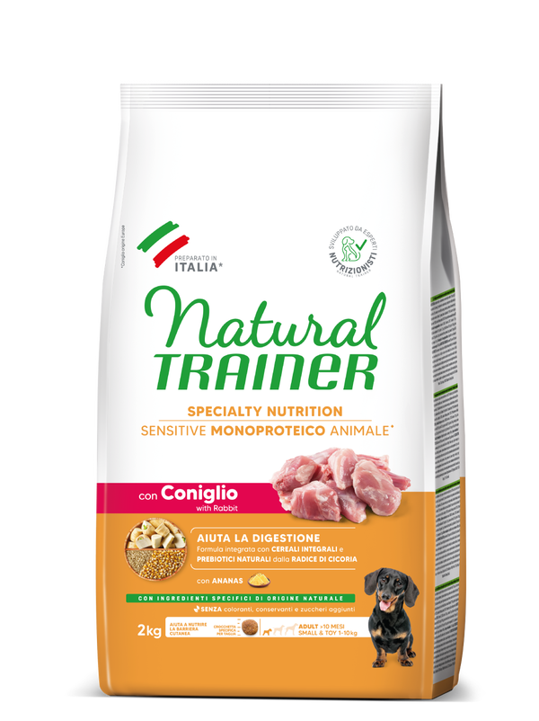 Natural Trainer Small & Toy Adult Sensitive al Coniglio Natural Trainer Small & Toy Adult Sensitive al Coniglio