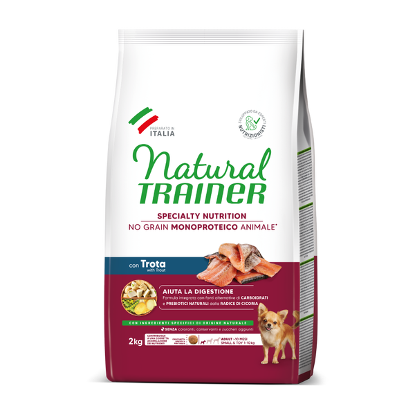 Natural Trainer Small & Toy Adult Sensitive No Grain alla Trota Natural Trainer Small & Toy Adult Sensitive No Grain alla Trota