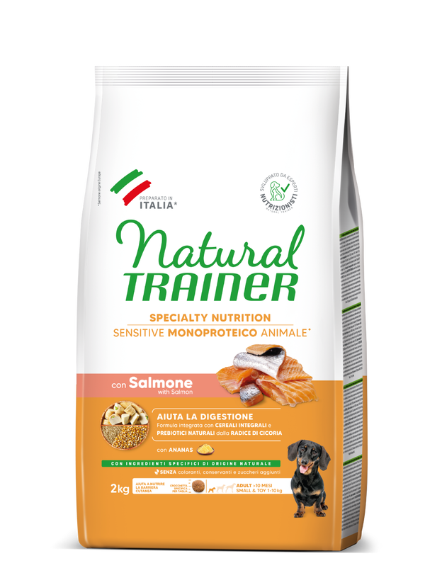 Natural Trainer Small & Toy Adult Sensitive al Salmone Natural Trainer Small & Toy Adult Sensitive al Salmone