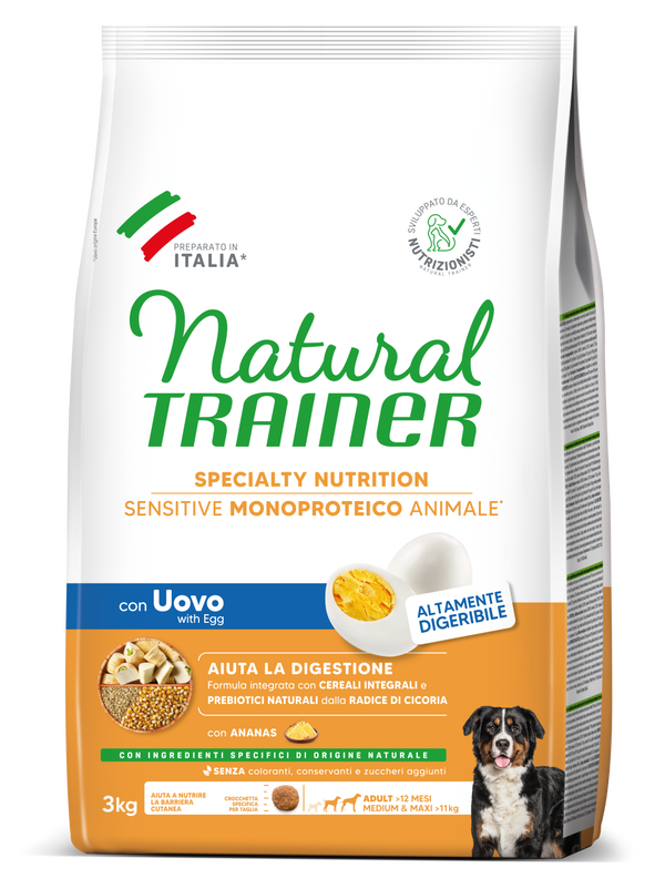 Natural Trainer Medium Adult Sensitive con Uovo Natural Trainer Medium Adult Sensitive con Uovo
