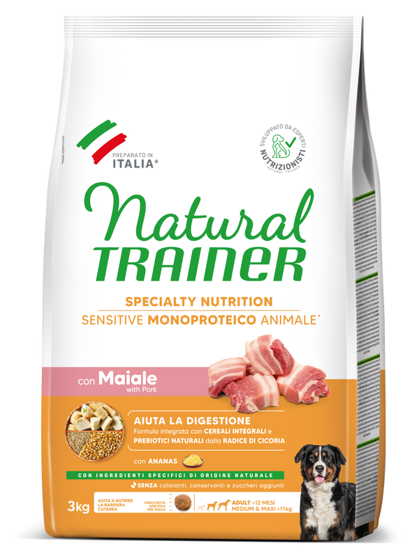 Natural Trainer Medium Adult Sensitive al Maiale Natural Trainer Medium Adult Sensitive al Maiale