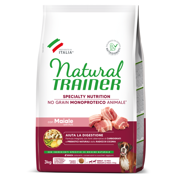 Natural Trainer Medium Adult al Maiale NO Grain