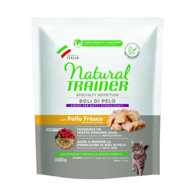 Natural Trainer Gatto Specialty Nutrition Boli Di Pelo al Pollo