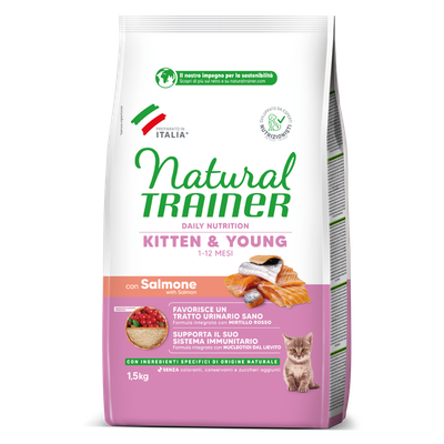 Natural Trainer Daily Nutrition Kitten & young al Salmone Natural Trainer Daily Nutrition Kitten & young al Salmone
