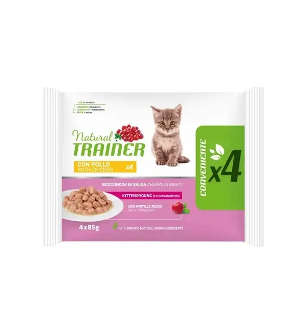Natural Trainer Formato Convenienza! x 4 Bocconcini in salsa di Pollo per Cuccioli Natural Trainer Formato Convenienza! x 4 Bocconcini in salsa di Pollo per Cuccioli