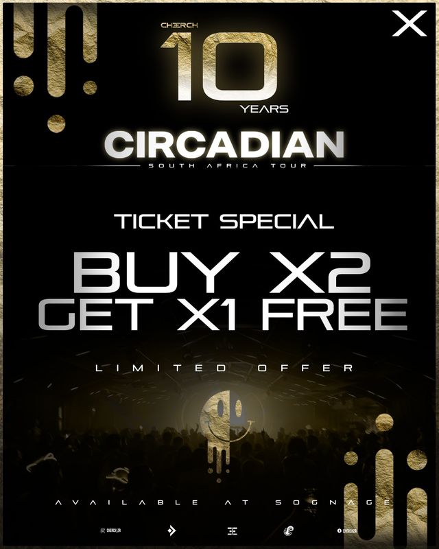 CHERCH 10th BIRTHDAY TICKET SPECIAL - BUY 2 GET 1 FREE