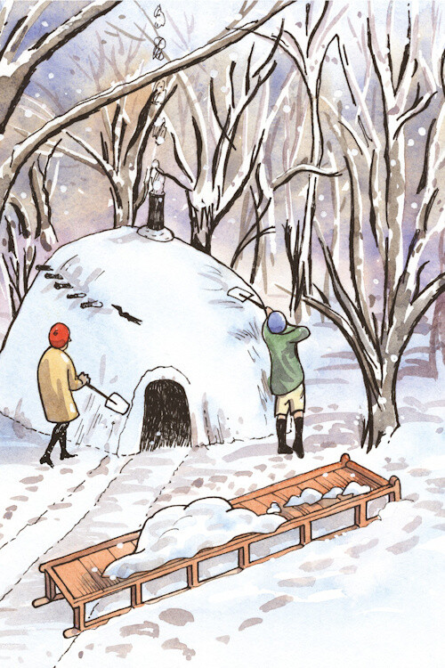 "The Igloo in Snow" Greetings Card