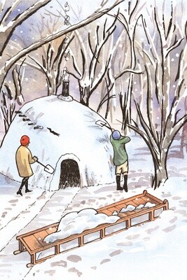 "The Igloo in Snow" Greetings Card