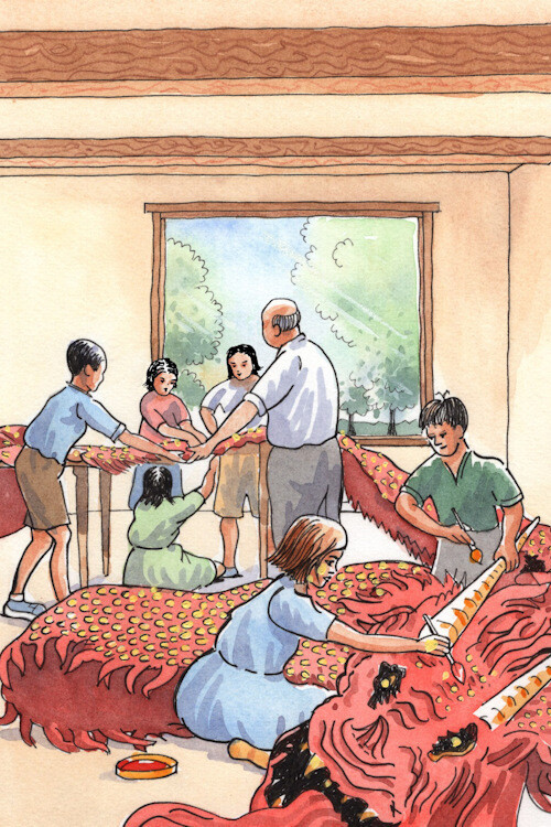"At Work on the Dragon" Greetings Card