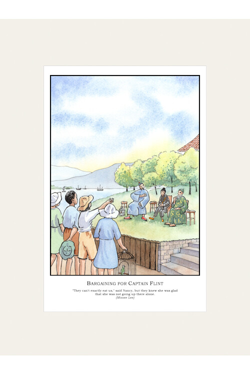 "Bargaining for Captain Flint" Mounted Print
