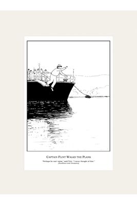 "Captain Flint Walks the Plank" Mounted Print