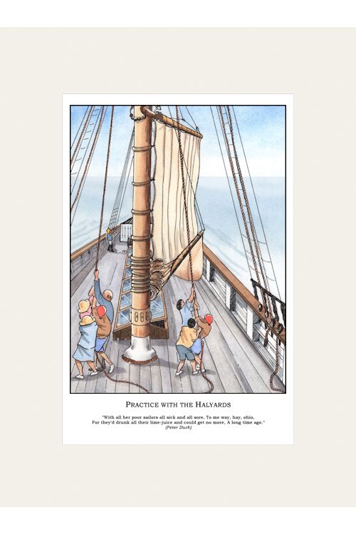 "Practice with the Halyards" Mounted Print