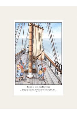 "Practice with the Halyards" Mounted Print