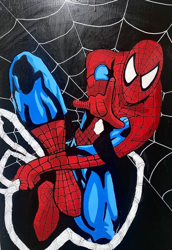 Large spiderman and wolverine Painting