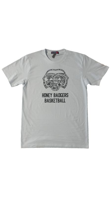 White Honey Badgers Basketball Tee