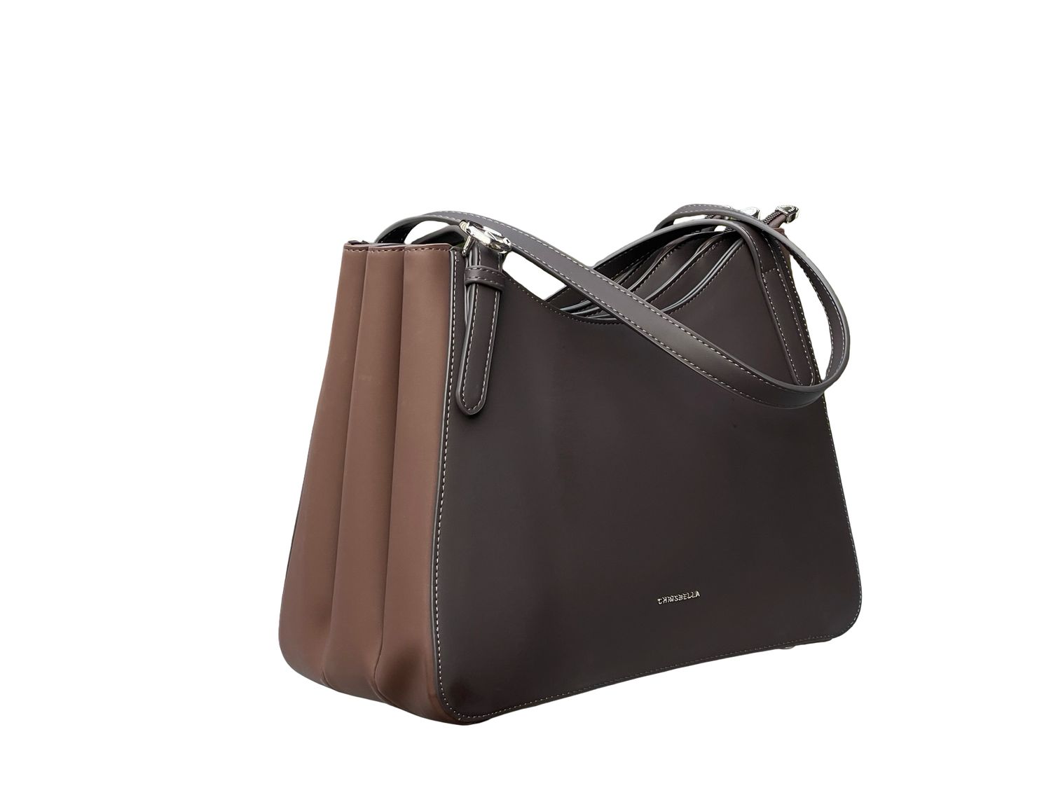 CHRISBELLA Contemporary Panel Tote Bag – Coffee