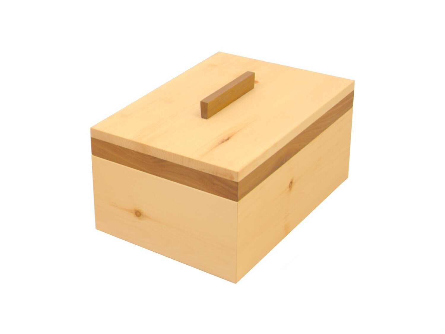 Brotbox aus Zirbenholz mit Nussrahmen, inkl. kostenloser Lasergravur