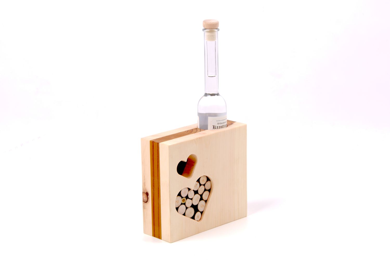 Zirbenholz-Geschenk mit Herzausschnitt und Wildschönauer Krautinger