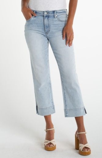 kennedy crop straight w/ wide hem and slit, Size: 0