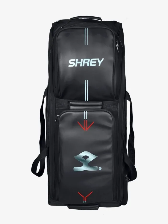Shrey Meta 120 Black Wheelie Cricket Bag Size: 37 Shrey Meta 120 Black Wheelie Cricket Bag Size: 37"x 14.1"x 14.1"