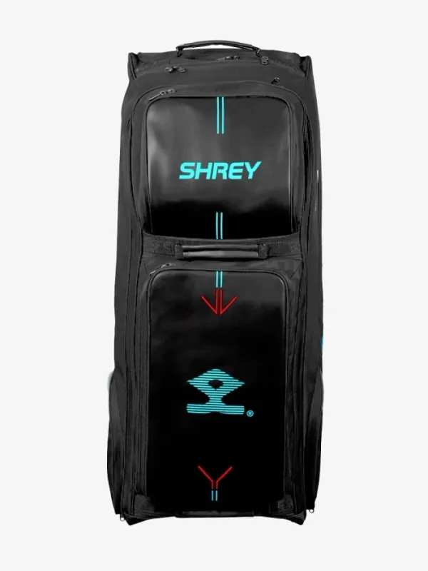 Shrey Meta 150 Black Wheelie Cricket Bag Size: 98 x 39 x 37cm Shrey Meta 150 Black Wheelie Cricket Bag Size: 98 x 39 x 37cm