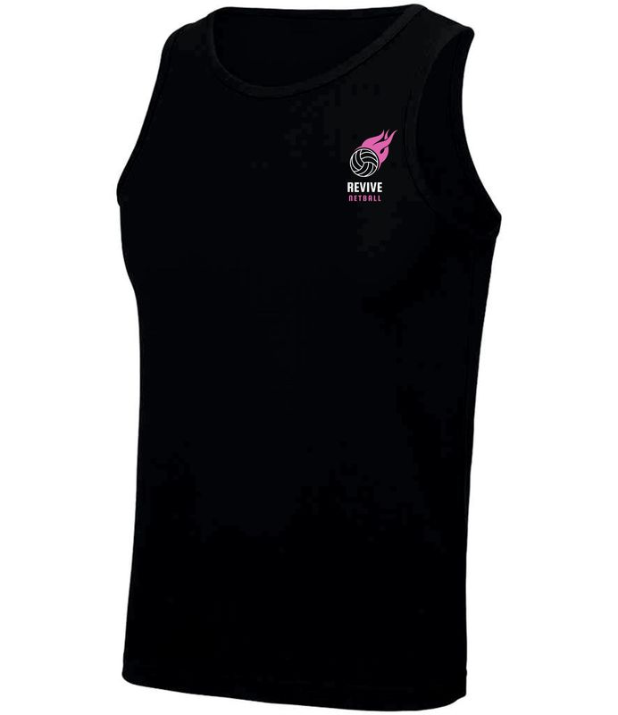 Revive Netball Black Kids Vest Top Revive Netball Black Kids Vest Top