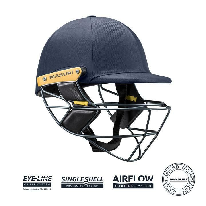 Masuri E Line Navy Cricket Helmet Titanium Grill Masuri E Line Navy Cricket Helmet Titanium Grill