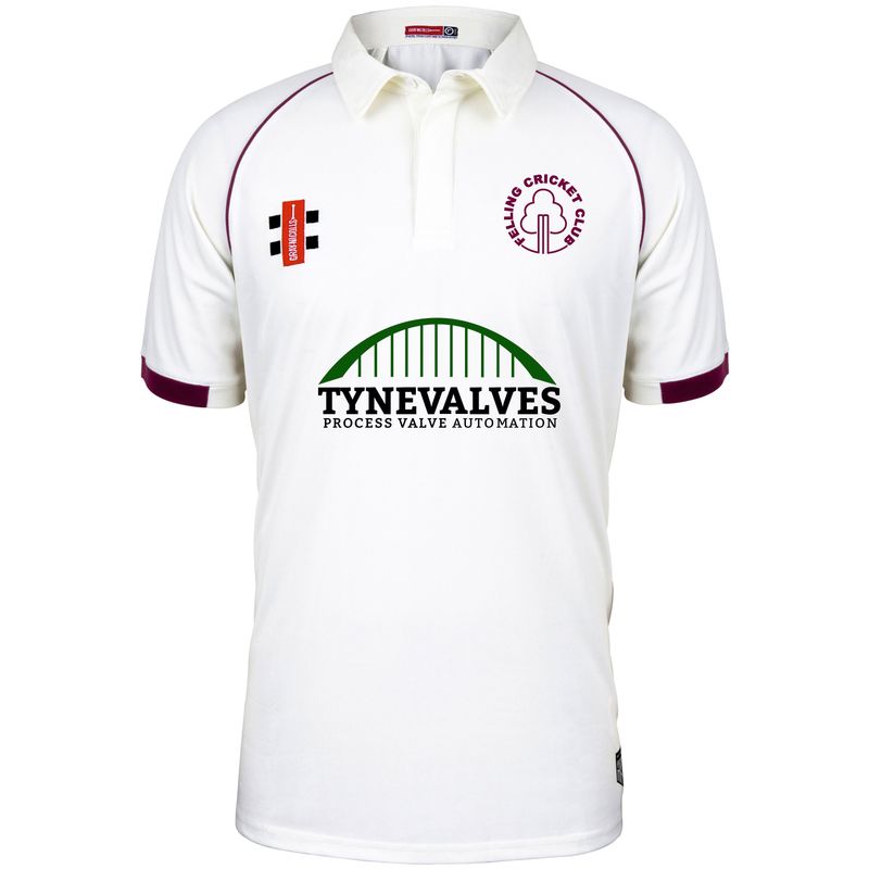 Felling Matrix V2 Maroon Trim Short Sleeve Cricket Shirt Felling Matrix V2 Maroon Trim Short Sleeve Cricket Shirt