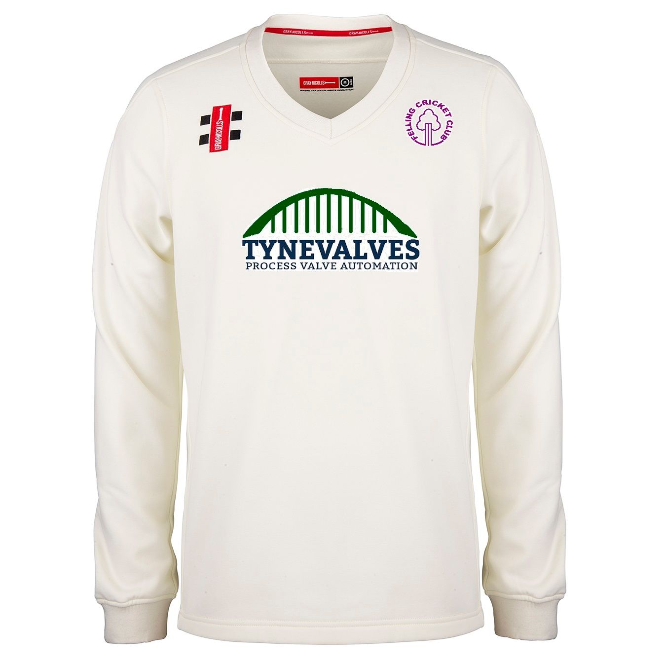 Felling Pro Performance Ivory Long Sleeve Cricket Sweater Felling Pro Performance Ivory Long Sleeve Cricket Sweater