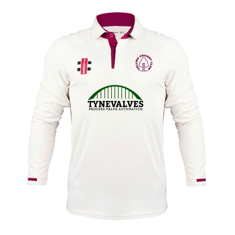 Felling Pro Performance Maroon Trim Long Sleeve Cricket Shirt Felling Pro Performance Maroon Trim Long Sleeve Cricket Shirt