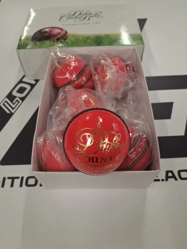 Dukes County International 'A' Cricket Balls Box of 6 - Pink Dukes County International 'A' Cricket Balls Box of 6 - Pink