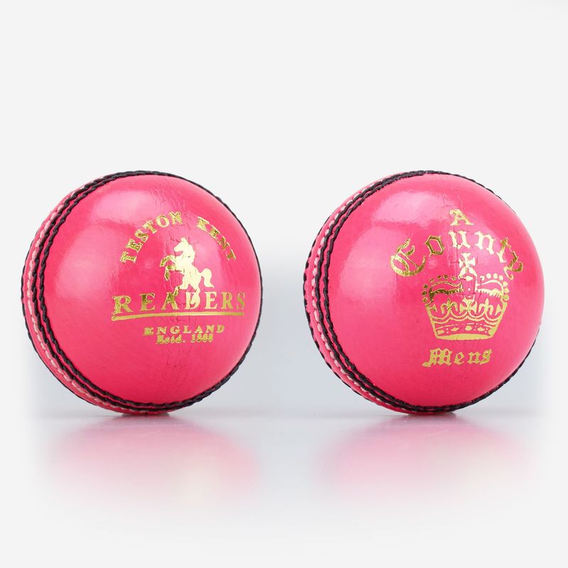 Readers County Crown A Leather Cricket Ball - Pink - Box of 6 Readers County Crown A Leather Cricket Ball - Pink - Box of 6