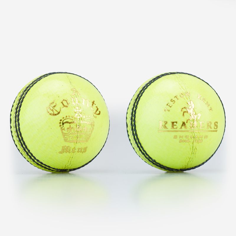 Readers County Crown A Leather Cricket Ball - Yellow - Box of 6 - Mens Only Readers County Crown A Leather Cricket Ball - Yellow - Box of 6 - Mens Only