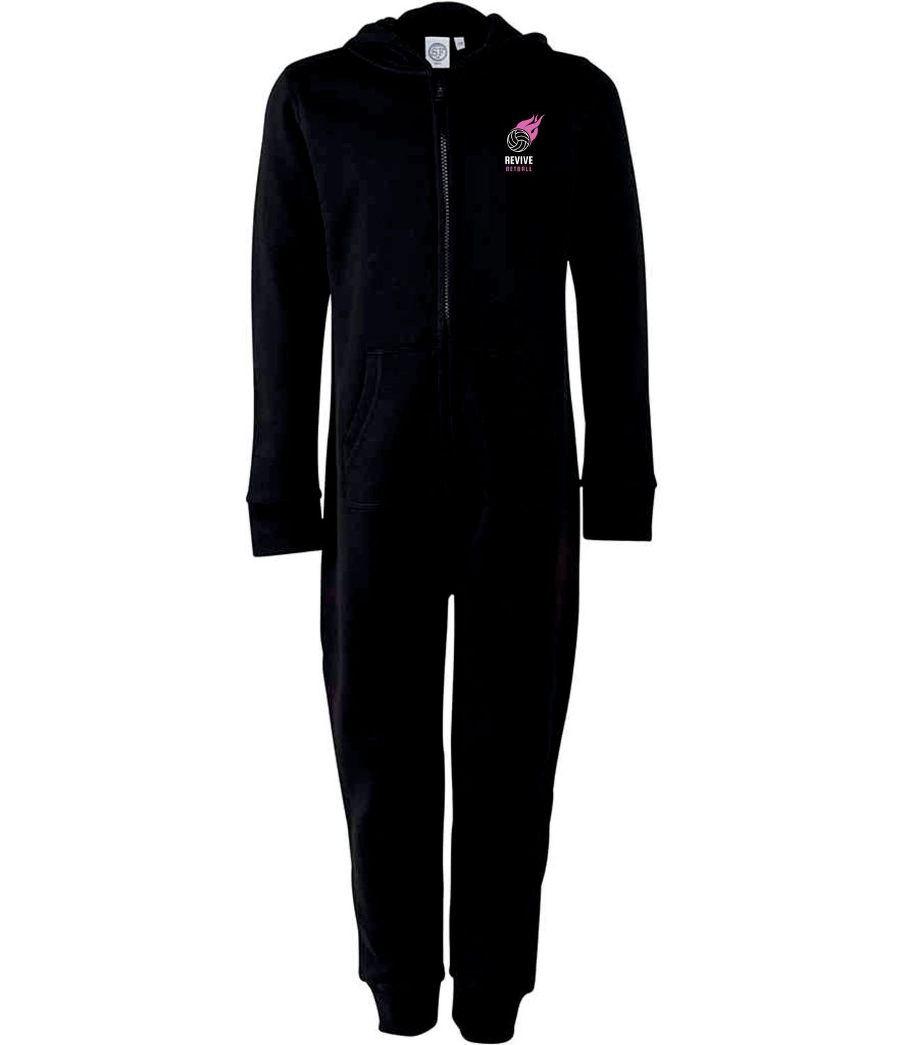 Revive Netball Black Kids Onesie Revive Netball Black Kids Onesie