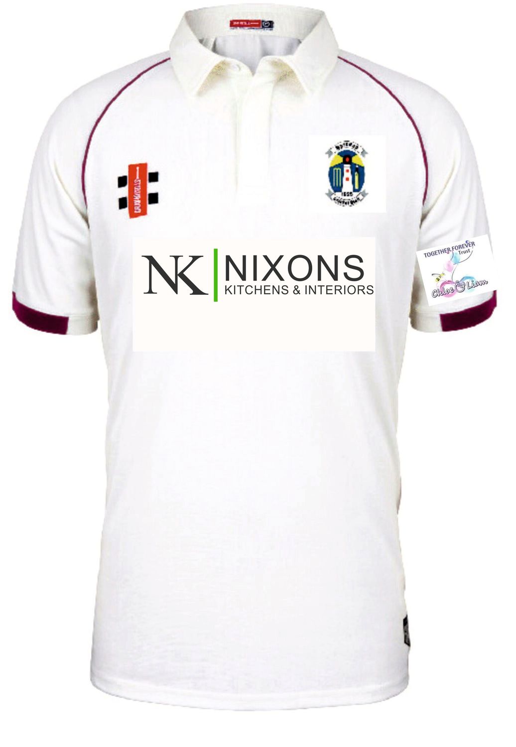 Marsden Matrix V2 Maroon Trim Short Sleeve Cricket Shirt Marsden Matrix V2 Maroon Trim Short Sleeve Cricket Shirt